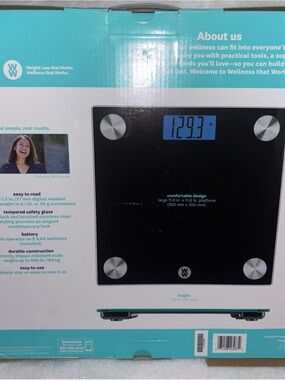 Digital Glass Bathroom Scale in Black
